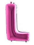 L harfi Pembe Fu�ya folyo harf balon 40 inch 100 cm
